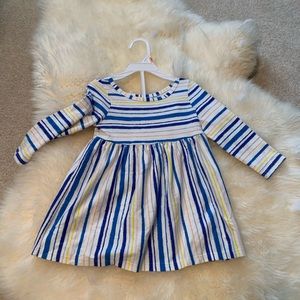 Cat & Jack Striped Dress With Diaper Cover Sz 12M